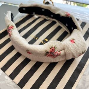 SOLD Lele sadoughi x loveshackfancy LSF knotted headband white linen floral